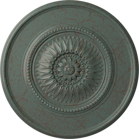 Ekena Millwork Wigan Ceiling Medallion, Hand-Painted Cloud Burst Crackle, 29 3/4"OD x 1 1/2"P CM29WGCBC